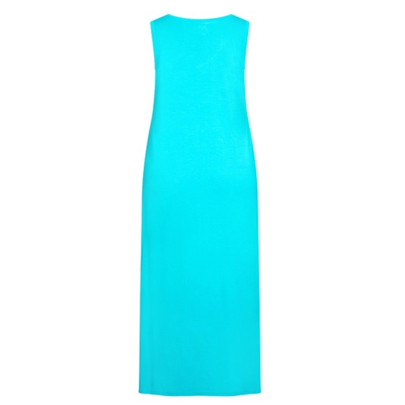 AVENUE BODY 22/24W (2X) Lazy Days Aqua Sleeveless Printed Maxi Sleep Dress V4.10 - Picture 4 of 6